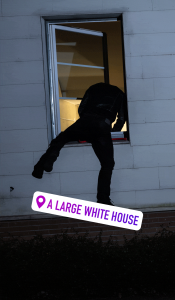 A large white house.